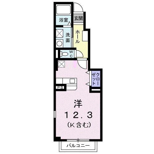 ノイ・グランツJ(ワンルーム/1階)の間取り写真