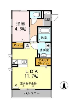 ファイン フレッサ(1LDK/3階)の間取り写真
