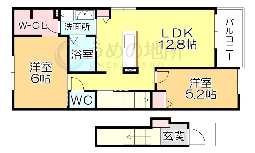カレントヴィラ(2LDK/2階)の間取り写真