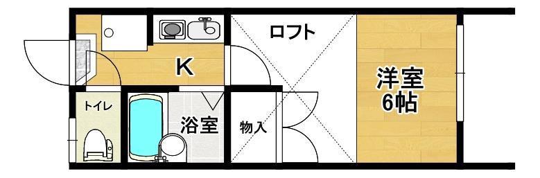 プランドール(1K/1階)の間取り写真