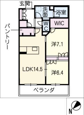KORYO NEST 浄水 B(2LDK/3階)の間取り写真