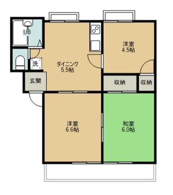 グランドコート嵐山(3DK/2階)の間取り写真
