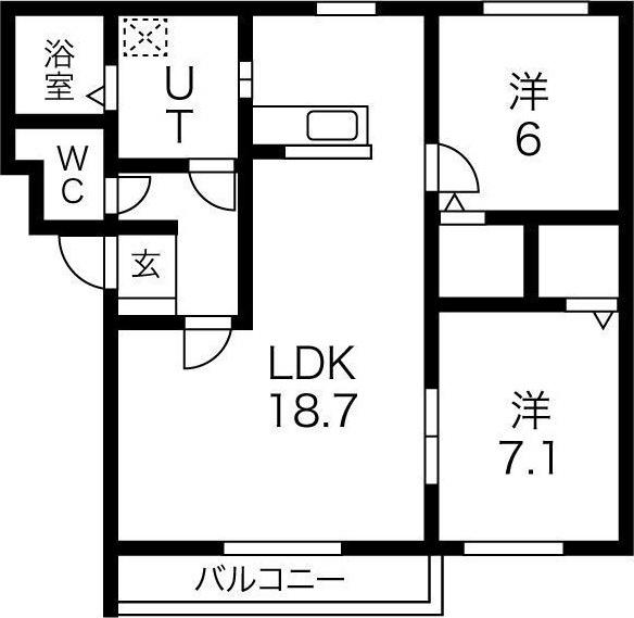 フィフティワンVOL.II(2LDK/2階)の間取り写真