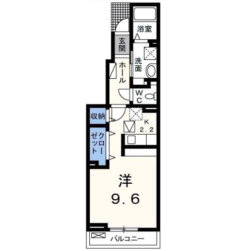 アルソーレ(ワンルーム/1階)の間取り写真