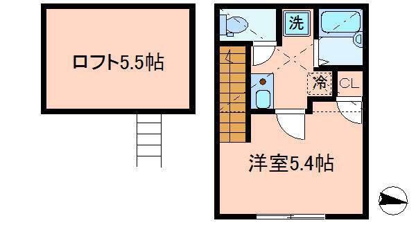 イルミナハイム笹塚(ワンルーム/2階)の間取り写真
