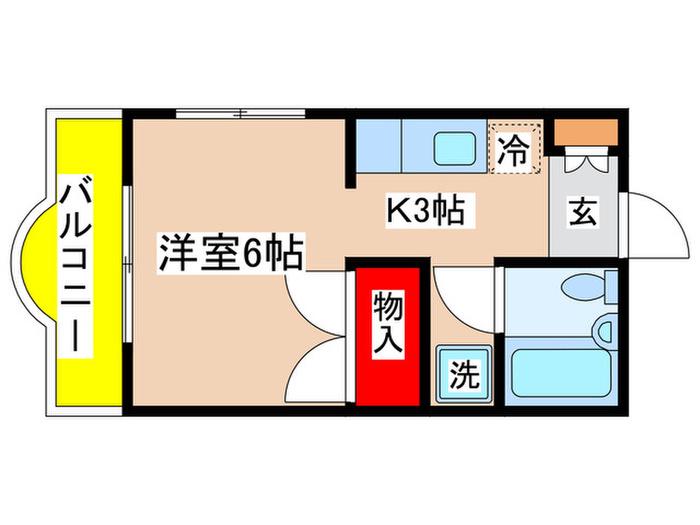ロイヤルドーム1302(1K/1階)の間取り写真