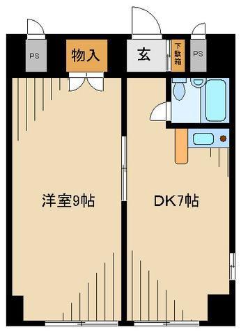 インディビレッジ(1DK/5階)の間取り写真