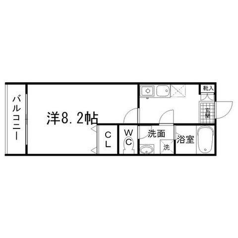 TIGER春町Ⅰ(1K/1階)の間取り写真