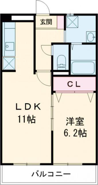パンダビル(1LDK/7階)の間取り写真