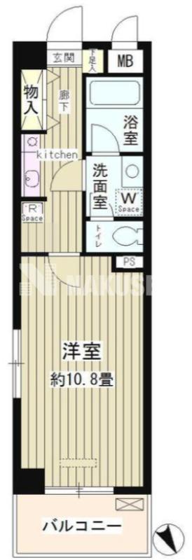 ルミエール祐天寺(1K/4階)の間取り写真