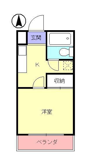 ベルサンピア妻木(1K/3階)の間取り写真