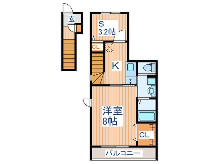 シンフォニー大場(1SK/2階)の間取り写真