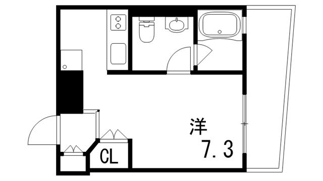 PH-4(ワンルーム/3階)の間取り写真