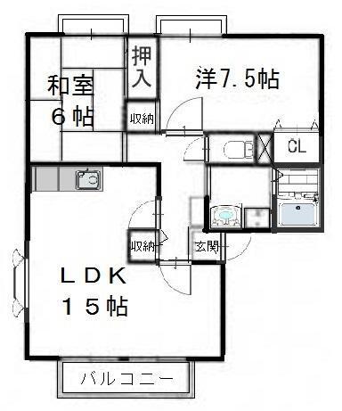 ハートガーデン神戸 ビー(2LDK/1階)の間取り写真