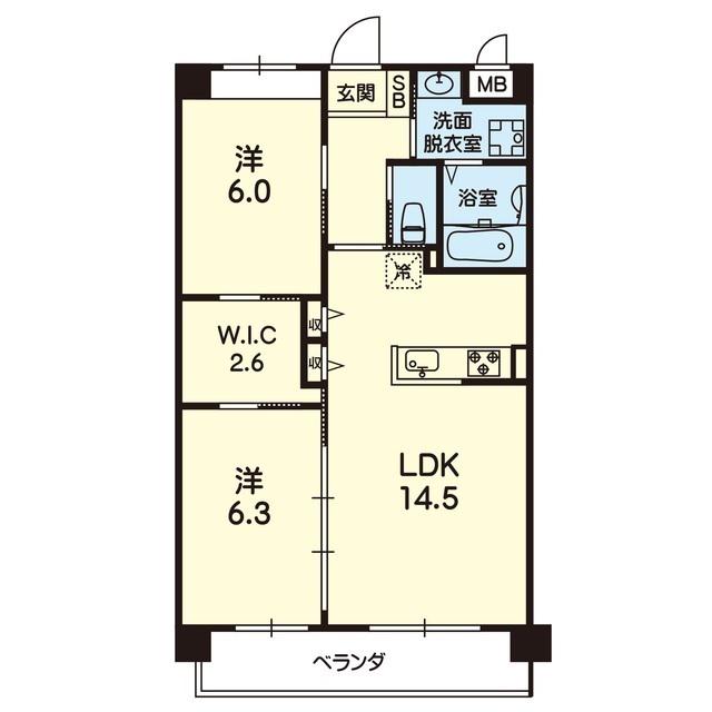 CASA COMODA(2LDK/2階)の間取り写真