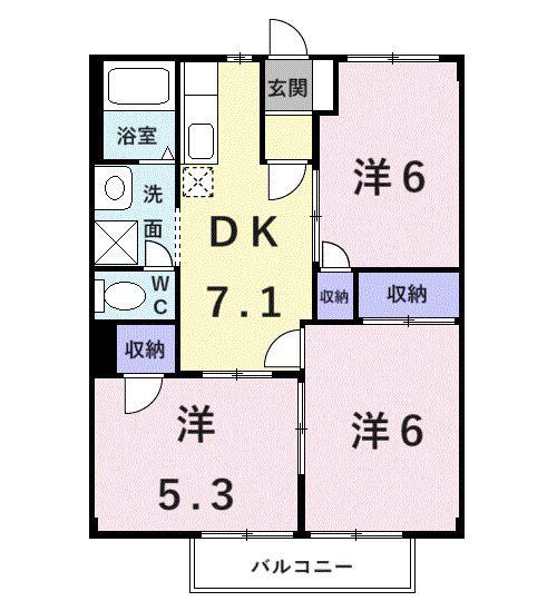 メルヘン館モリ(3DK/2階)の間取り写真