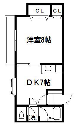 ハイムウィッシュ(1DK/1階)の間取り写真