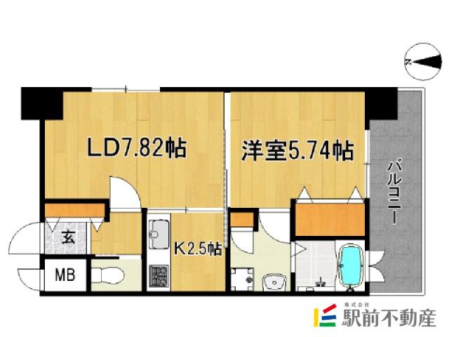 エンクレスト天神南II(2K/14階)の間取り写真
