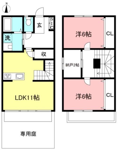 カーサミーア(2SLDK/2階)の間取り写真