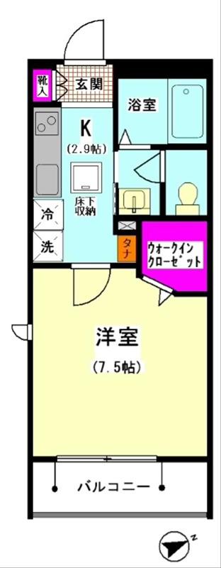 ベレオA3(1K/3階)の間取り写真