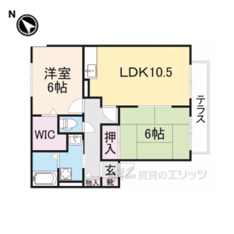 セジュール嘉平 W棟(2LDK/2階)の間取り写真