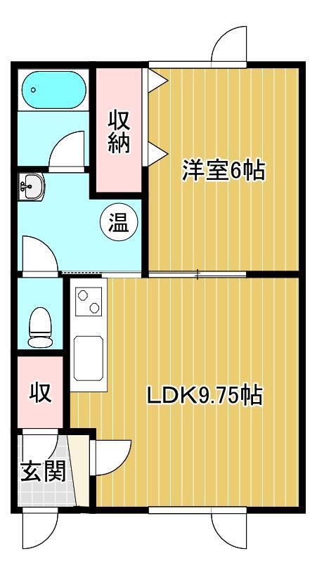 ミレニアムハイツ(1LDK/2階)の間取り写真