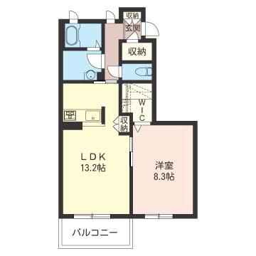 ミルート ガーデン II(1LDK/1階)の間取り写真