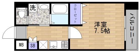 WENS大阪城北(1K/8階)の間取り写真