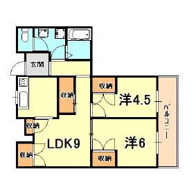 昭和レジデンス(2LDK/5階)の間取り写真