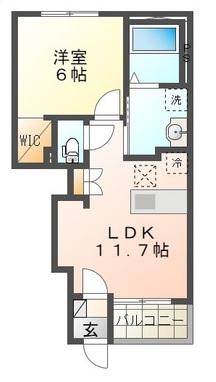 オアーゼ(1LDK/1階)の間取り写真