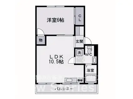 アンカーアパートメント(1LDK/3階)の間取り写真