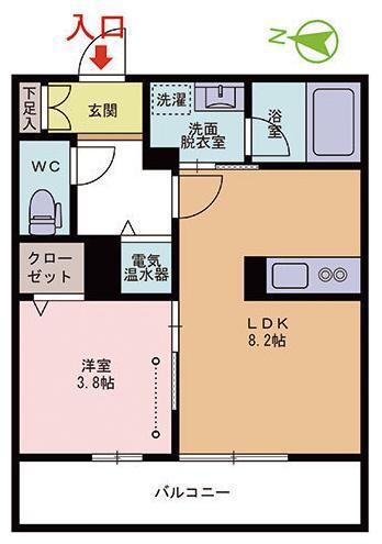 グランクオリスタ(1LDK/1階)の間取り写真