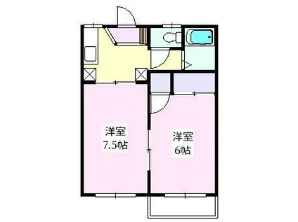 ファミリーステージC(2K/2階)の間取り写真