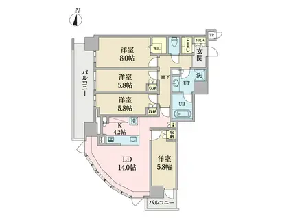 ONE札幌ステーションタワー(4LDK/20階)の間取り写真