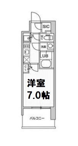 LA DOUCEUR北巽(1K/13階)の間取り写真