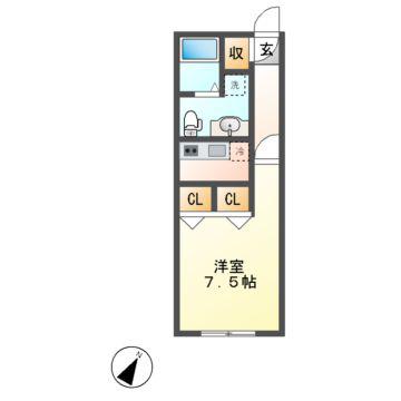 BRANCHE千種公園(ワンルーム/3階)の間取り写真