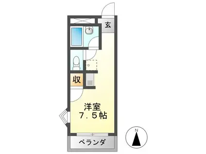 エントピア岐阜 I(ワンルーム/2階)の間取り写真