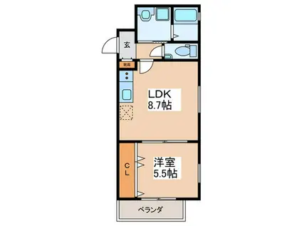 LAVIE LIBRE-K(1LDK/3階)の間取り写真