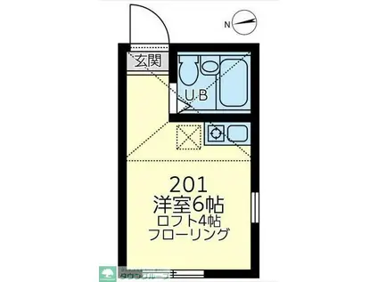 ユナイト井土ヶ谷ロレンツォの杜(ワンルーム/2階)の間取り写真