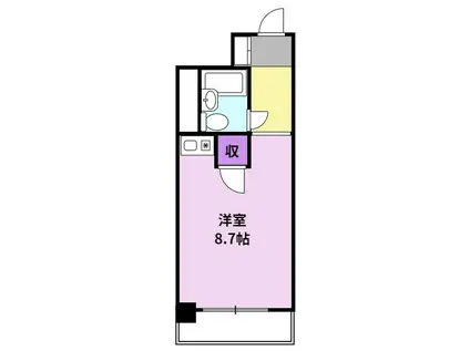 豊国スカイマンション国分(ワンルーム/9階)の間取り写真