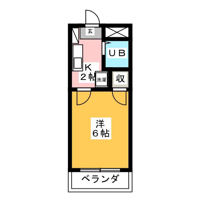 カナレハイツ(1K/3階)の間取り写真