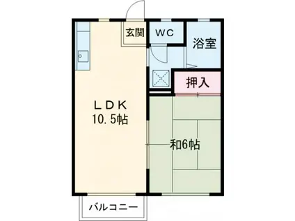 ビブロスヒルA・B(1LDK/2階)の間取り写真