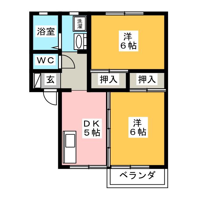 メゾンレガロ(2DK/2階)の間取り写真
