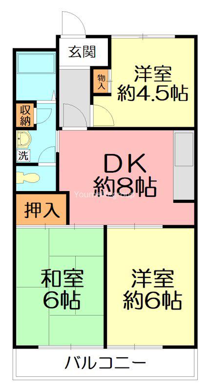 第25明智ビル(3DK/1階)の間取り写真
