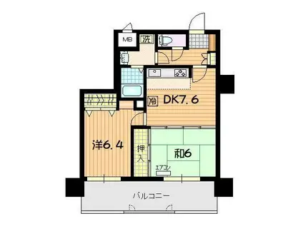 ライオンズマンション本町通第3(2DK/4階)の間取り写真
