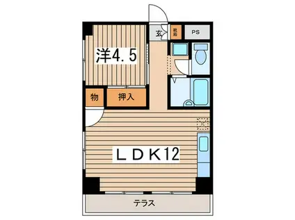 三ッ境ドリームコート(1LDK/1階)の間取り写真