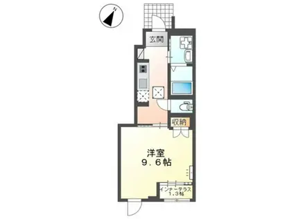 ナチュラル(1K/1階)の間取り写真