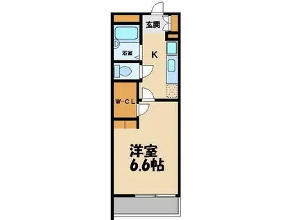 レオパレスユニティ(1K/4階)の間取り写真