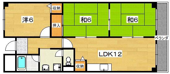 コーポヒルトップ(3LDK/2階)の間取り写真