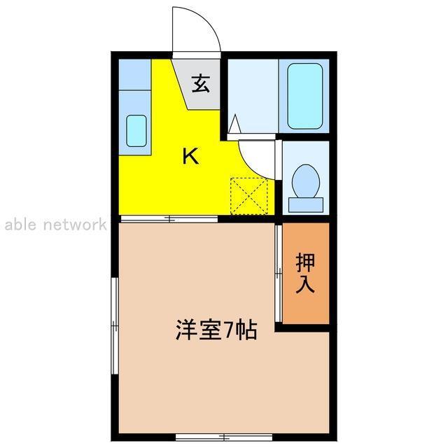 コーポやちよ(1K/1階)の間取り写真